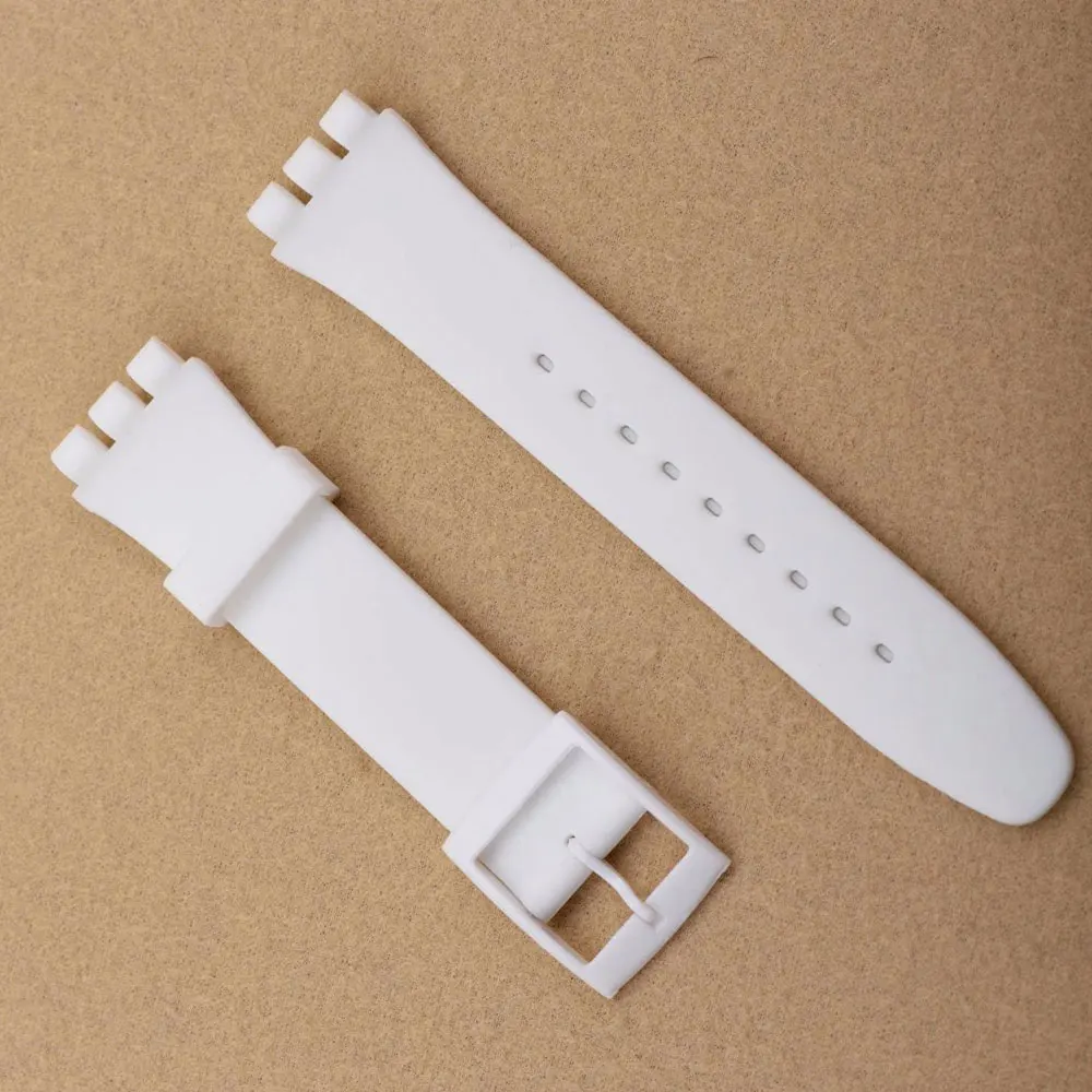 ตัวเลือกสินค้า สายนาฬิกาซิลิโคนยืดหยุ่น สำหรับ Swatch 17/19/20mm - สายกีฬา ผู้ชาย ผู้หญิง