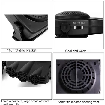 

12V 150W 2 In 1 3 Air Outlet Windscreen Window Demister Defroster Winter Auto Fans Car Heater Heating Fan With Cigarette Lighter