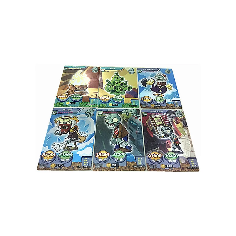 Растения зомби блестящие карты флэш доска карта против настольные карты AR игры коллекции игрушки для детей