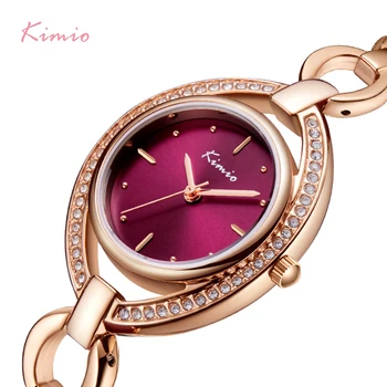 

NO.2 Brand Women Luxury Crystal Unique Dial Watch Rose Gold Hollow Bracelet Dress Watches Ladies Diamond Rhinestone Wristwatch