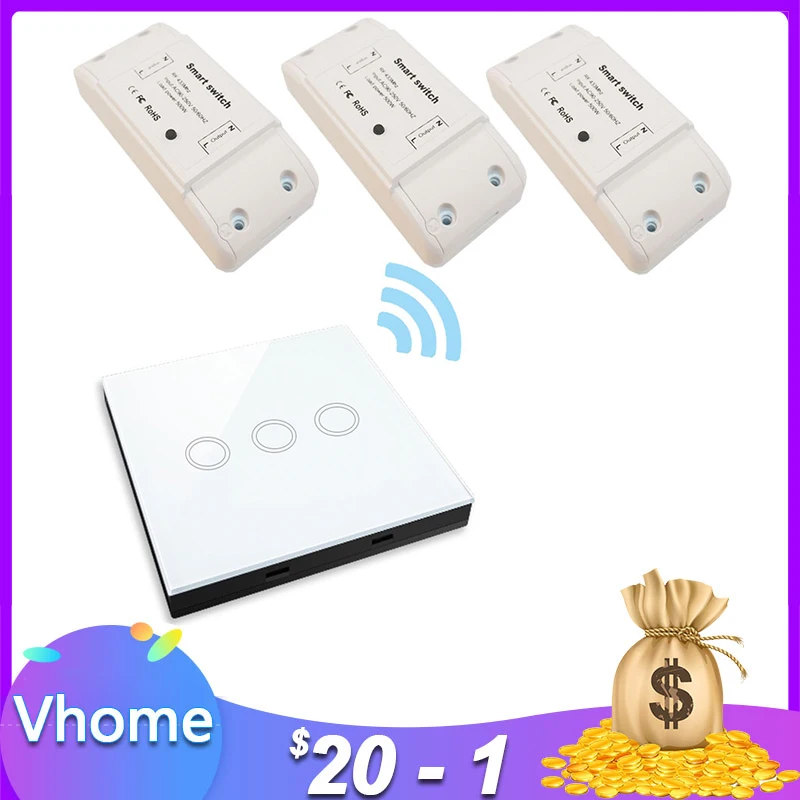 VHome беспроводной пульт дистанционного управления сенсорный выключатель умный RF