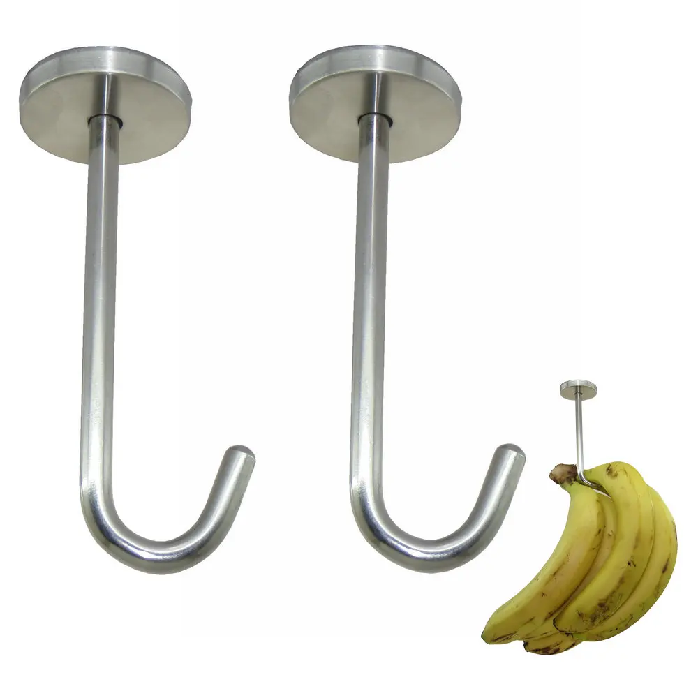 Under Cabinet Hook for Bananas or Other Kitchen Items Metal Banana Hanger Keep Banana Fresh X 2 Pack Red-Brass 