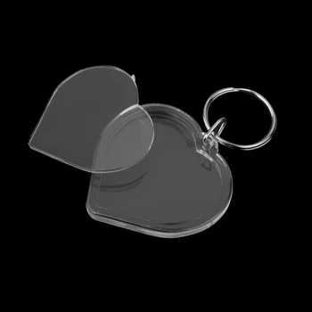 

10pcs Blank Acrylic Keychains Insert Photo Plastic Keyrings Clothes Clear