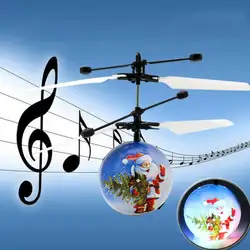 Рождественский Санта индукционный самолет музыкальный вертолет светодиодный мигающий Подвеска Игрушка K92D