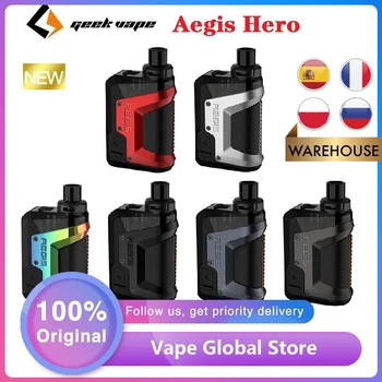 

Original GeekVape Aegis Hero Kit 45W Output 1200mAh Battery MTL DTL Vape Pod System E Cigarette Kit 4ml Pod Mod Kit Vs Aegis X