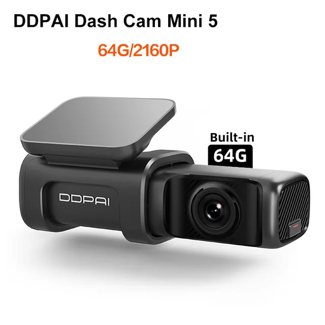 DDPAI Dash Cam Mini 5 2160P 4K UHD 64G DVR Android Car Camera Build-in Wifi GPS 24H Parking Auto Drive Vehicle Video Recroder rear view mirror backup camera DVR/Dash Cameras