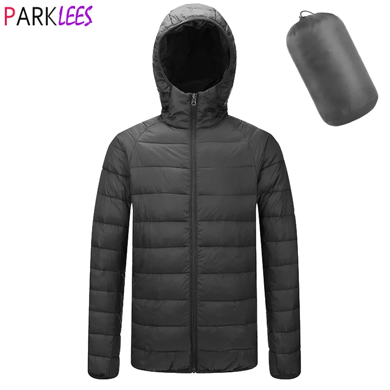 mens lightweight padded jacket with hood