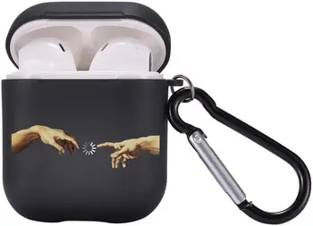 

Hand in hand Soft Black Case Cover for AirPod 1&2, Black Case with Key Chain RingEarphone Case TPU Smooth Protective Cover Case