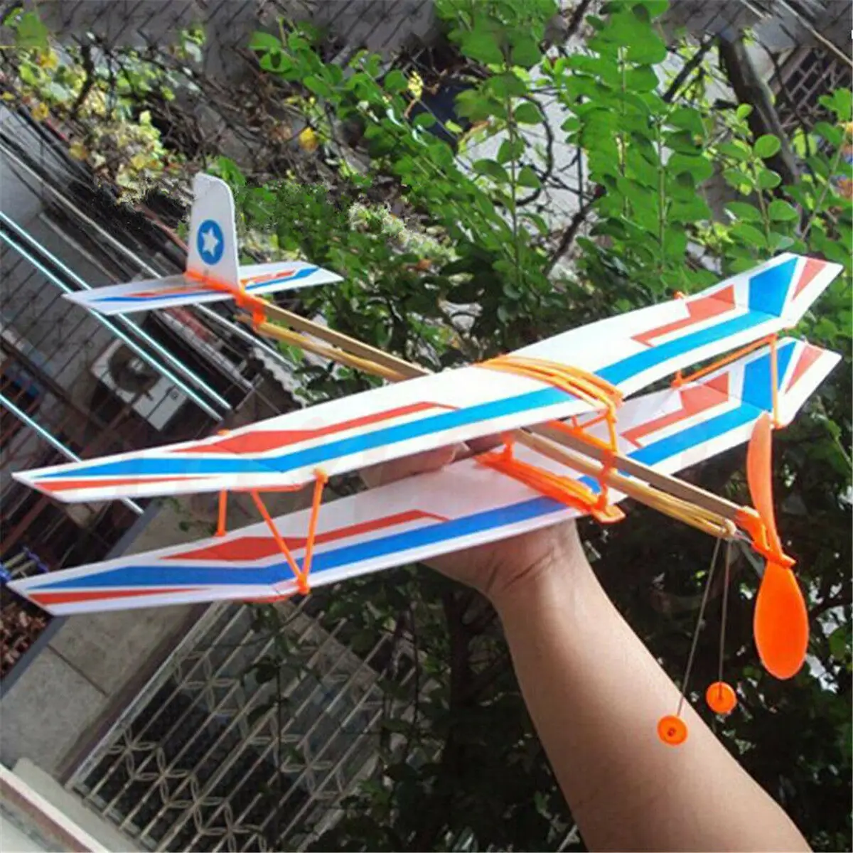 DIY Kids Rubber Band Elastic Powered Flying Plane Model Airplane Fun Toys XS 