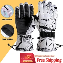 Ski Gloves Waterproof Touchscreen Function Snowboard Gloves Winter Warm Windproof Men Women Motorcycle MTB Snow Cycling Gloves