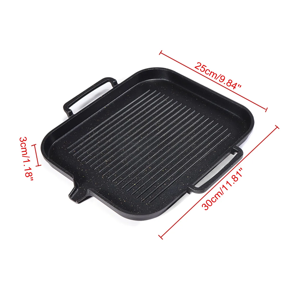 New Non Stick Steak Frying Pan Cast Aluminum Alloy Steak Grill Pans