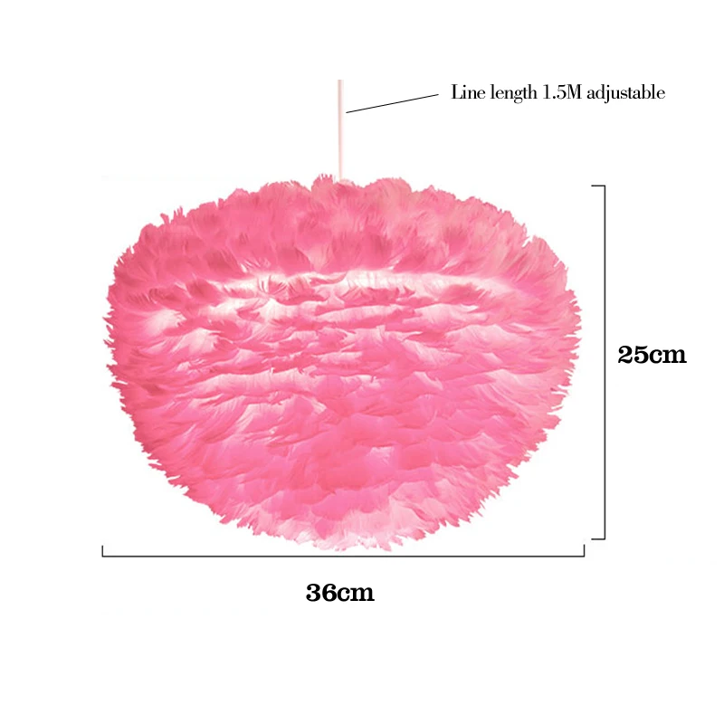 Подвесные светильники, Подвесная лампа с перьями, Скандинавский дизайн, подвесной светодиодный художественный декоративный Романтический подвесной светильник, светильник в стиле лофт, светильники - Цвет корпуса: pink36cm