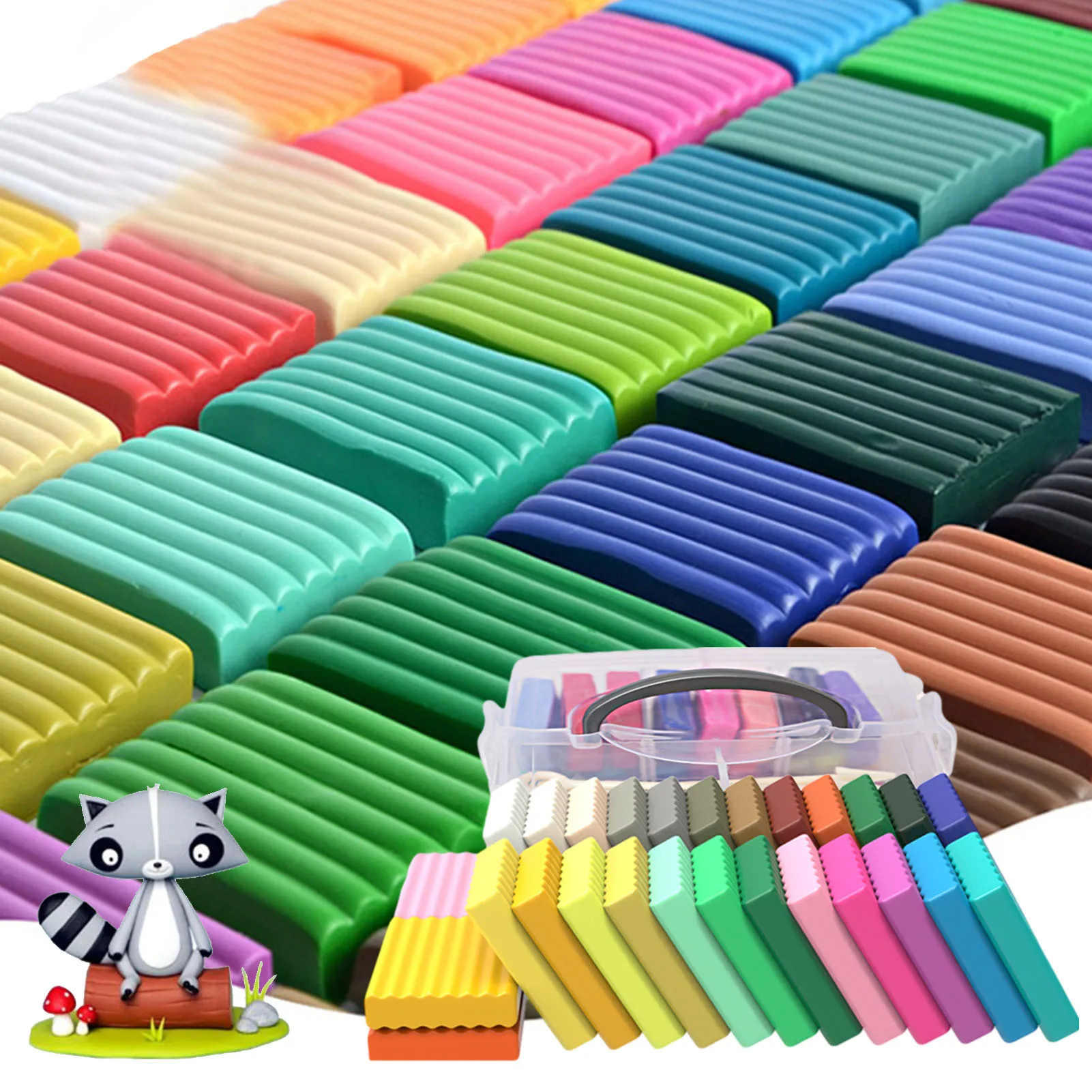 Polymer Clay Modeling Kit DIY Oven Bake Clay with Sculpting Tools A