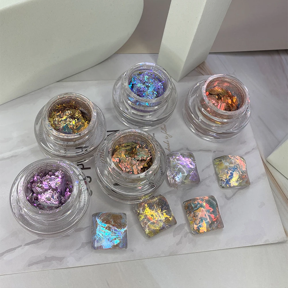 1Jar Molto Peri Opal Glitter Fiocchi Lampeggiante Polvere Di Broccato Aurora Alta Sinfonia Manicure Abbagliante Nail Arts Opal Glitter Pt87485