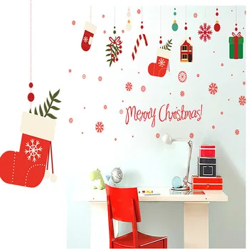 

2021 New Glass Christmas Gift Decoration Stickers Clothing Store Window Stickers Bedroom Paper Glass Wall Stickers