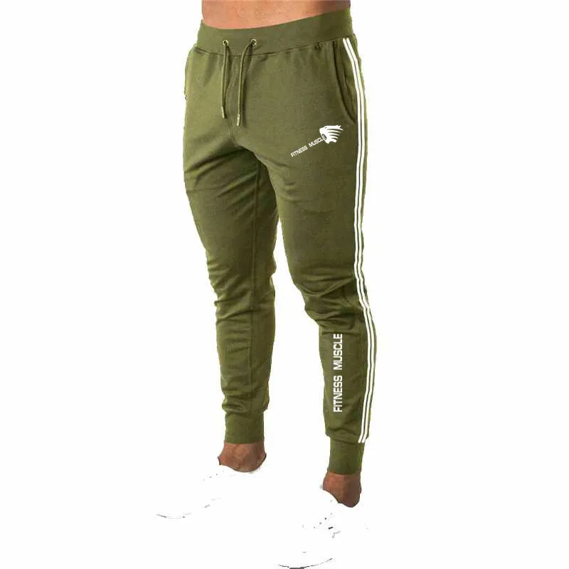 New Men Fitness Bodybuilding Cotton Sweatpants Gym Jogger Slim Pencil
