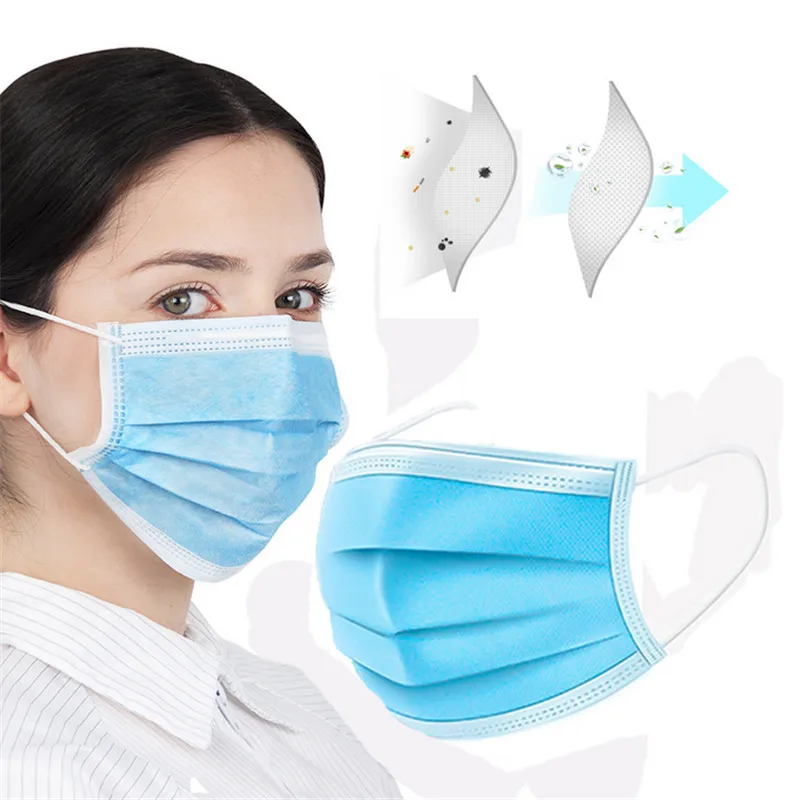 

50pcs high quality 4 layers Activated bamboo carbon prevent Anti virus formaldehyde bad smell Bacteria proof face mouth mask