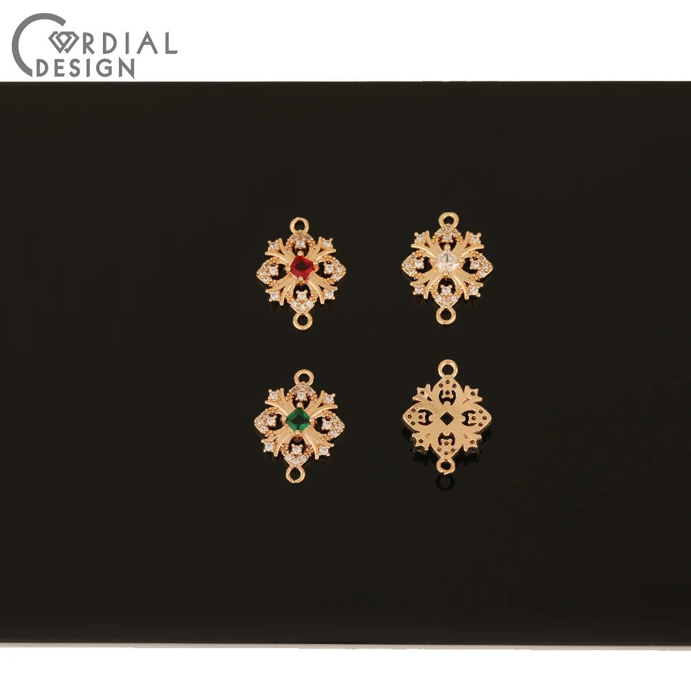 Cordial Design 50Pcs 13*17MM DIY Earrings Accessories/Charms/Hand Made/CZ Rhinestone Connectors/Jewelry Findings & Components - cordial