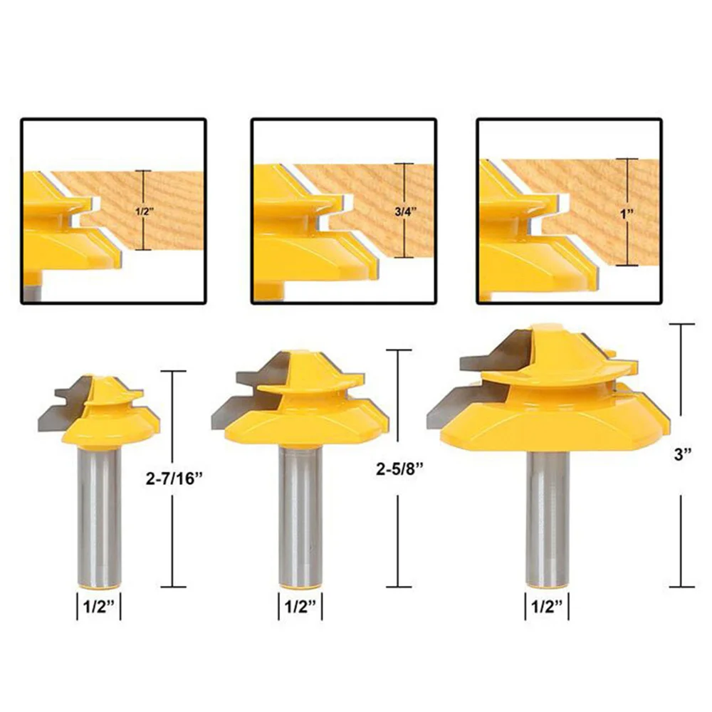 

Carbide Router bits Yellow Woodworking Drilling Cutting Assembly Supply