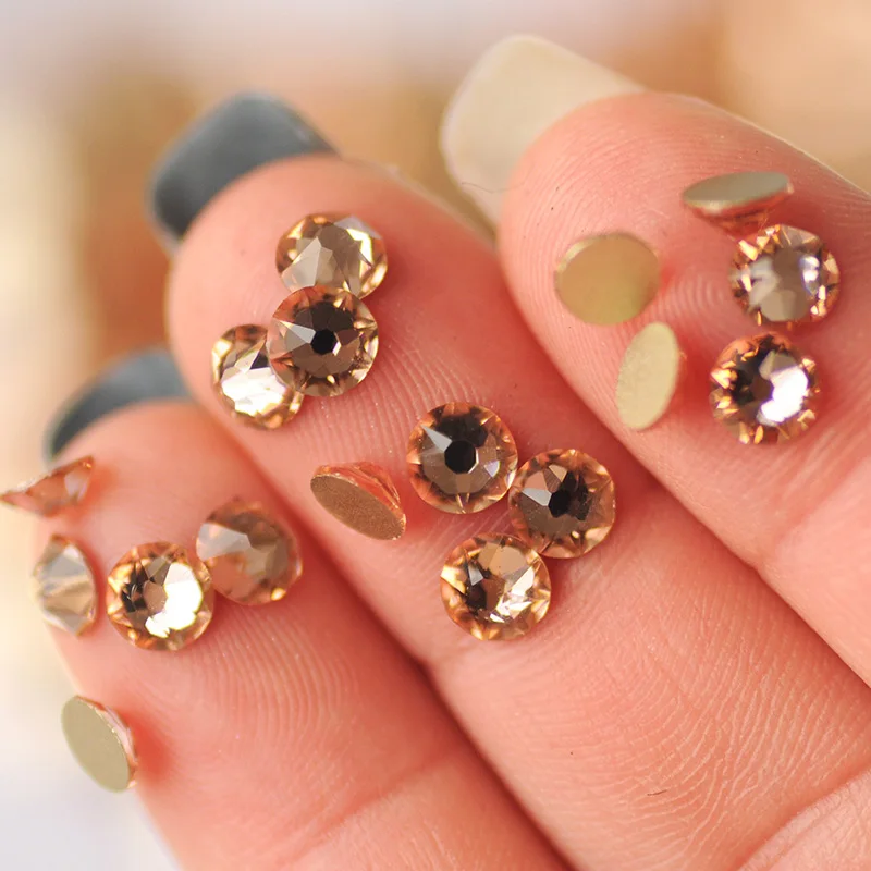 CTPA3bI Charming Lt.Peach SS16-SS40 Crystal Non HotFix Glass Rhinestones DIY Nail Art Decoration Shoes Dancing Dress Strass