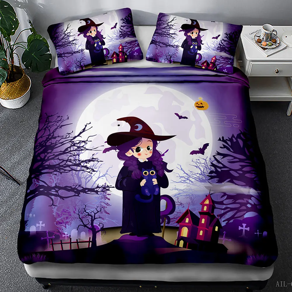

Halloween Party bedding 3d custom 3pcs holiday king size bedding set queen quilt cover comfort designer flower private custom