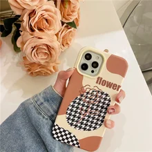 13 Pro Case Luxury Rose Floral Rose Swallow gird Cover for iPhone 12 Pro Max 11 7 8 Plus XR XS X SE 2020 13 Matte Stripes Case