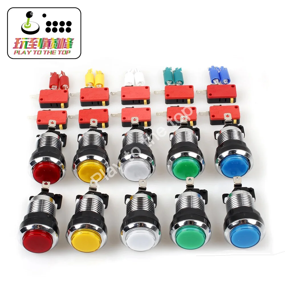 Аркадный конкурсный DIY Набор для сборки динамика USB энкодер до 8Way Happ стильный Джойстик PC Игры+ Хромированный Светодиодный световая кнопка