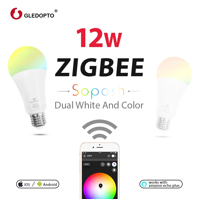 Умная лампа GLEDOPTO E27 с регулируемой яркостью 12 Вт цветные светодиодные лампы RGB CCT