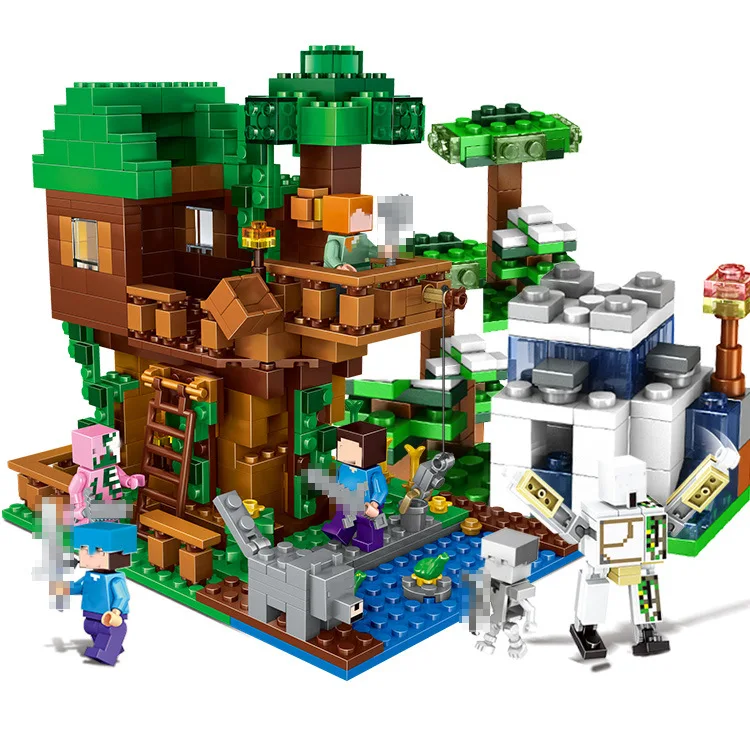 

700PCS My World Tree House Village Farm Building Blocks Mini Figures Minecraftedsl Toys Legoinglys Kids Christmas Gift