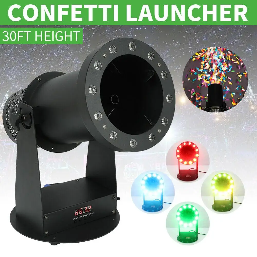 1200 Вт светодиодный машина для конфетти Cannon Launcher свадебной вечеринки DJ сцена