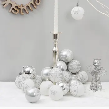 

24Pcs 6cm White Snow Ball Ornaments Decoration Ramadam Party Wedding Birthday Christmas Baby Shower Home Decoration Supplies