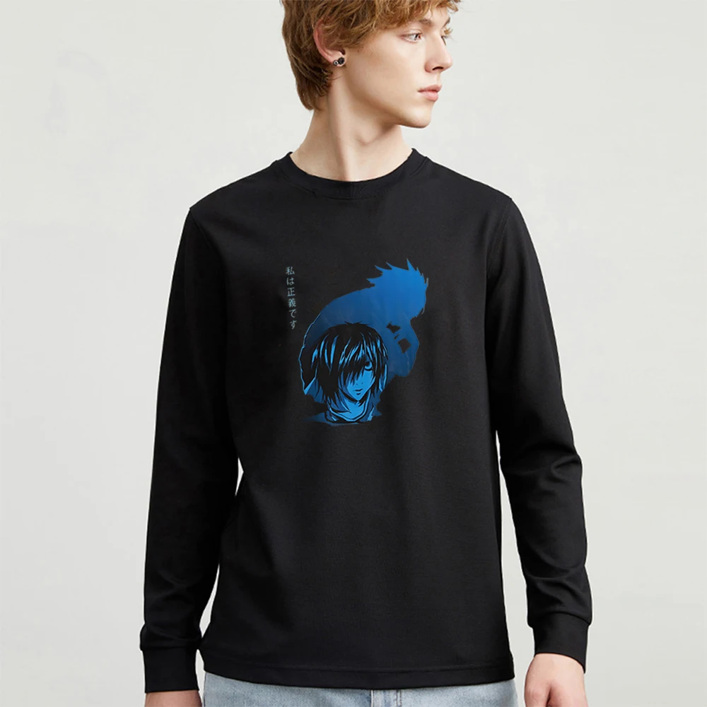 

Sweatshirts Death Note Japanese Anime Cool Printing Sweatshirt Men Crewneck Street Hoodie Mens Korean Retro Tracksuit Men's