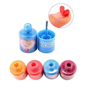 

Dsny 18pieces Of Kids Girls Nail Polish Toys Pretend Play Toy 2019 Children's Non-toxic Tearing Girl Nail Colors Water Clean