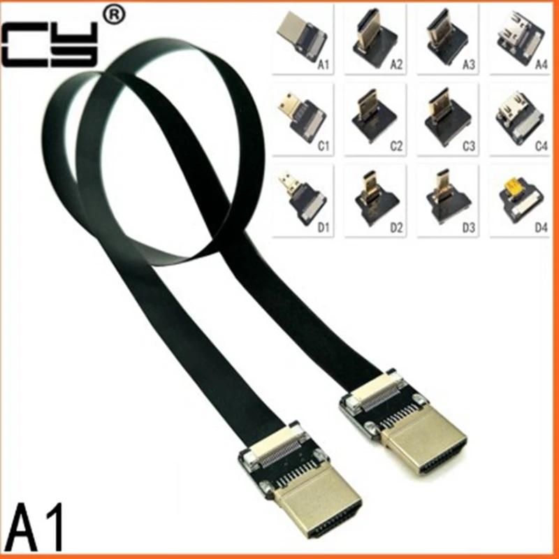 Mini HDMI 90 градусов адаптер FPV Micro 5 см 100 FPC плоский кабель шаг 20 контактный