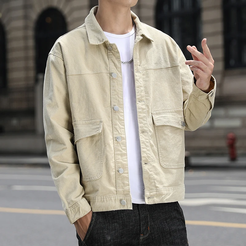 2022 Spring Autumn Men's Slim Corduroy 