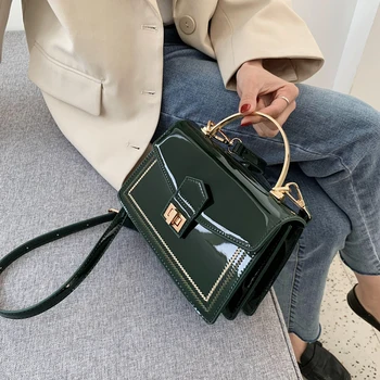 

Patent Leather Chain Design Crossbody Bags Women Small Chain Handbag Small Bag Hand Bag Ladies Designer Evening Bags with handle