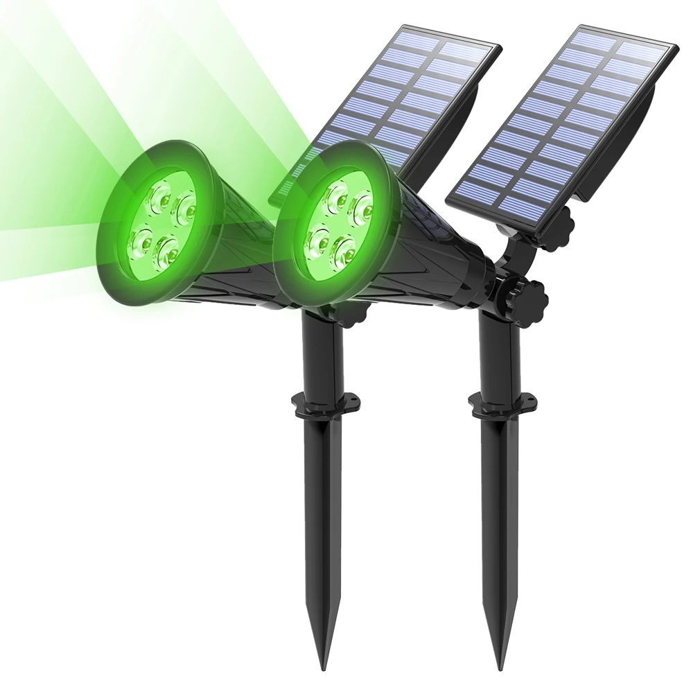 indoor solar lights T-SUN 1/2/4 Packs Green Led Solar Lights Solar Spotlight Waterproof Solar Wall Light  Solar Garden Light Solar Lamp Outdoot solar wall lights outdoor Solar Lamps