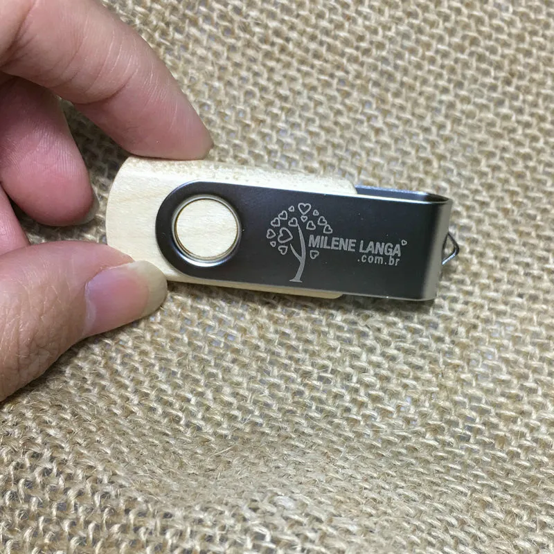 Деревянный + металлический зажим USB флеш накопитель 3 0 персонализированный