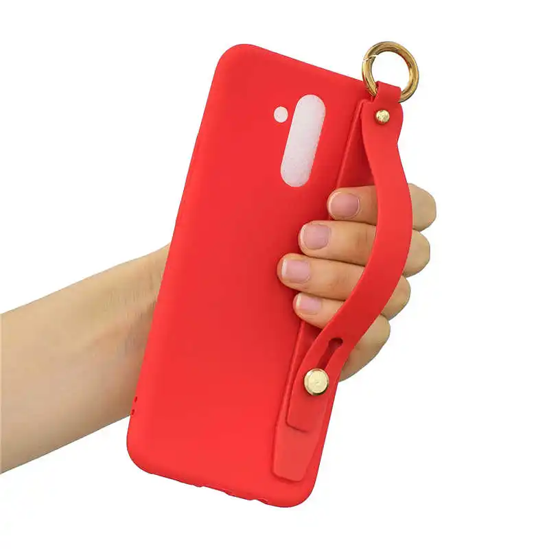 

Wrist Strap Hand Band silicone case for Huawei Mate 20 Lite Honor 8X back cover For Huawei Mate 10 Lite Honor 8A 8C 8S 9 Lite
