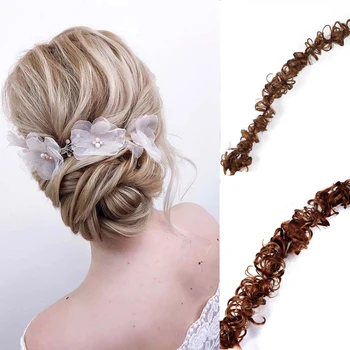 

MANWEI elastic chignon hair extension synthetic Scrunchies bun hair Updo donut fake hair hairpiece for women Fiber Fake Hairp