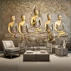 wellyu 3D embossed golden Buddha statue background wall painting papier peint wall papers home decor papel parede tapety ► Photo 3/4