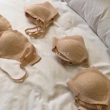 

French Style Sexy Bra Fashion Push Up Comfort Underwear Women Non Steel Ring Small Bra Sexy Lace Underwear Female Sexy Lingerie