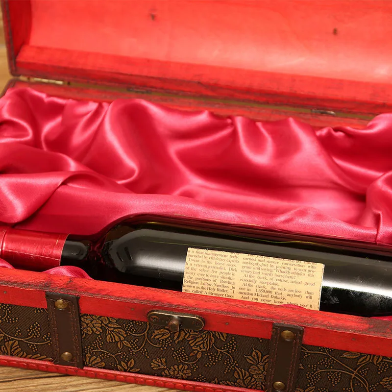 Винтажный деревянный двойной винный шкаф, переносная старинная винная коробка, ретро Подарочная коробка для хранения вина, бутылка с ручкой, барные аксессуары