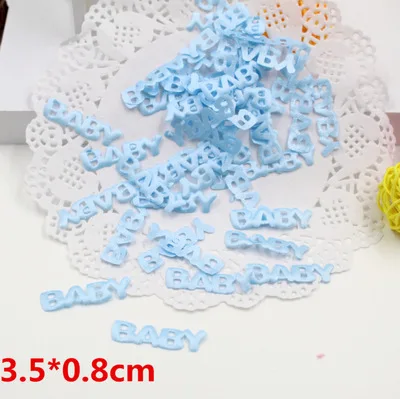 100 шт./упак. Baby Shower конфетти стол вечерние декоративная обсыпка ко дню рождения, соски-пустышки, детские комбинезоны с нагрудниками, Стиль комплект одежды для маленьких мальчиков и девочек, декор для душа - Цвет: blue letters