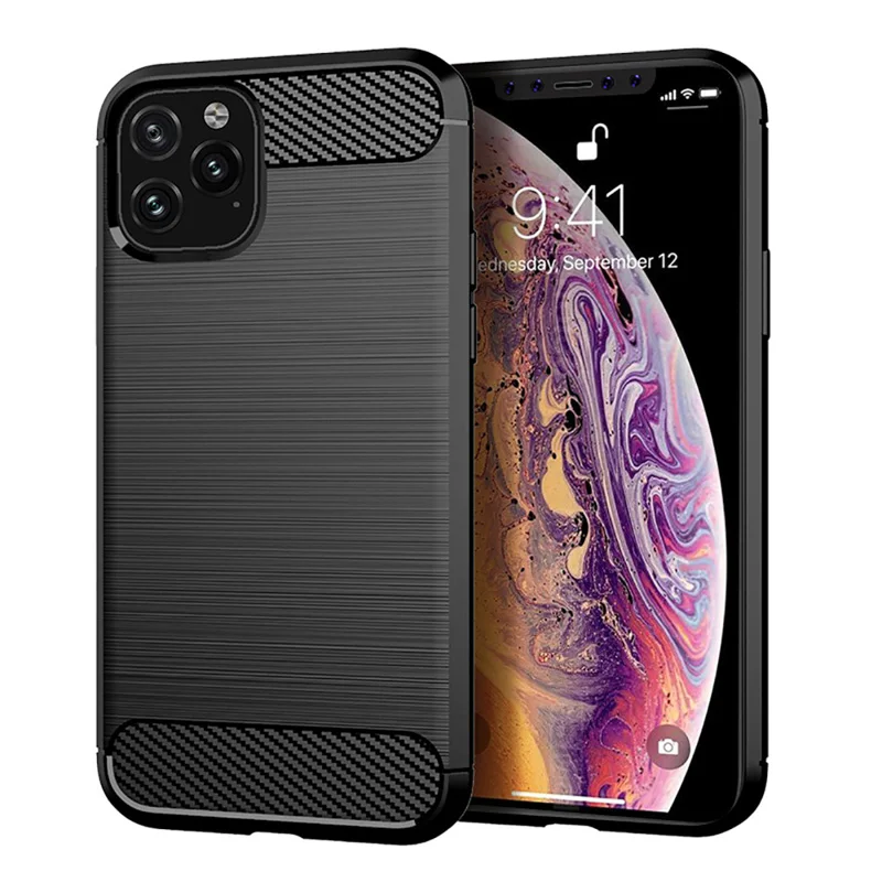 Carbon Fiber Case For iPhone 11 Pro Max Case Coque iPhone 11 iphone11 11pro 6.5 6.1 5.8 2019 Phone Bumper Silicone Back Cover