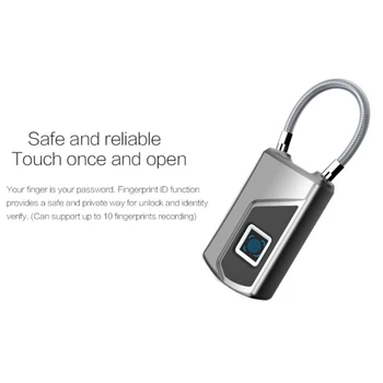 

Smart Lock Fingerprint Padlock Backpack Home Anti Theft Waterproof Lock Key Less Suitcase Warehouses Padlocks