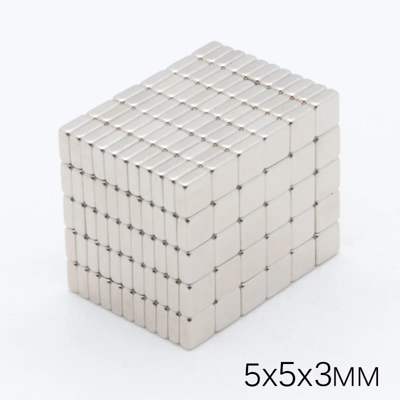 100 шт. 5x5x3 мм Мини Класс супер сильный, мощный магнит блок из Неодимового 5x5x3 кубовидной редкоземельных неодимовые постоянные магниты