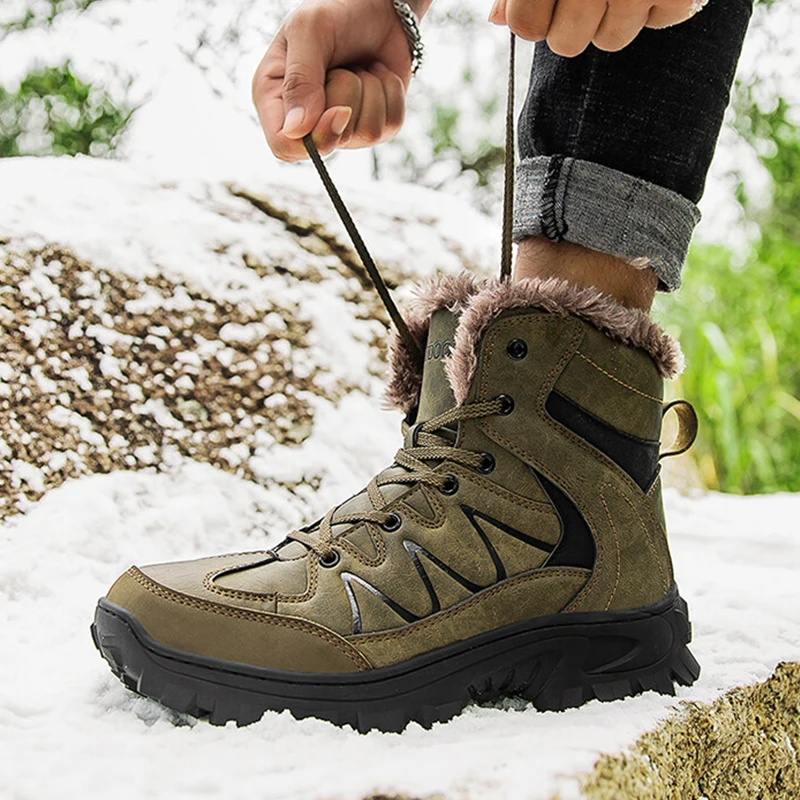 Botas de nieve para hombre y mujer, zapatos de Montañismo para viajes al  aire libre, acampada, senderismo, talla grande 40 48, Otoño e Invierno|Zapatos  de senderismo| - AliExpress