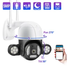 

Techage 5MP PTZ WiFi IP Camera 12pcs Floodinglights Surveillance Security Camera CCTV Smart AI Human Detect Color Night Vision