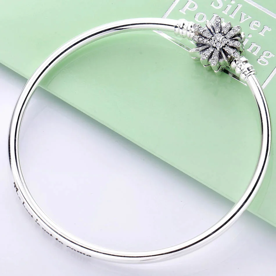 925 пробы серебряный браслет Сверкающая Звезда с кристальной застежкой змейка цепочка браслет подходит из бисера Шарм Diy ювелирные изделия